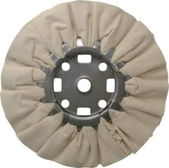 Divine Brothers - 8" Diam x 1/2" Thick Unmounted Buffing Wheel - Ventilated Bias Cut, 5/8" Arbor Hole - Exact Tool & Supply