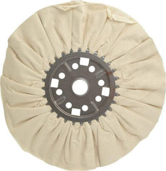 Divine Brothers - 14" Diam x 1/2" Thick Unmounted Buffing Wheel - Ventilated Bias Cut, 1-1/4" Arbor Hole - Exact Tool & Supply