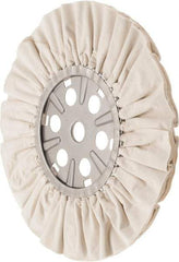 Divine Brothers - 16" Diam x 1/2" Thick Unmounted Buffing Wheel - Ventilated Bias Cut, 1-1/4" Arbor Hole - Exact Tool & Supply