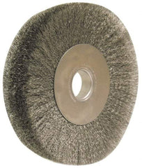 Anderson - 12" OD, 2" Arbor Hole, Crimped Steel Wheel Brush - 2" Face Width, 3" Trim Length, 0.0118" Filament Diam, 3,000 RPM - Exact Tool & Supply