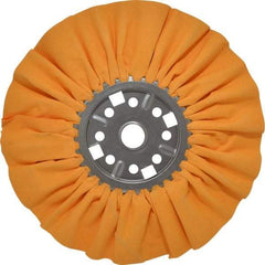 Divine Brothers - 14" Diam x 1/2" Thick Unmounted Buffing Wheel - Ventilated Bias Cut, 1-1/4" Arbor Hole - Exact Tool & Supply