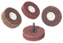 Standard Abrasives - 4" Diam x 2" Thick, Medium Mounted Scrubber Buffing Wheel - 2 Ply, Very Fine Grade, 1/4" Shank Diam, 6,000 RPM - Exact Tool & Supply
