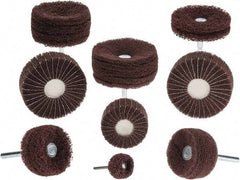 Superior Abrasives - 4 Piece Stem Mounted Wheel Kit - 120, 180 & 320 Grit, Fine, Very Fine & Extra Fine Grade, Mounted on 1/4" Shank - Exact Tool & Supply