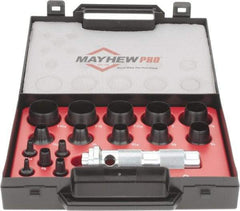Mayhew - 16 Piece, 1/8 to 1-3/16", Hollow Punch Set - Comes in Plastic Case - Exact Tool & Supply