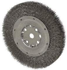 Anderson - 8" OD, 5/8" Arbor Hole, Crimped Steel Wheel Brush - 3/4" Face Width, 1-1/2" Trim Length, 0.0104" Filament Diam, 4,500 RPM - Exact Tool & Supply