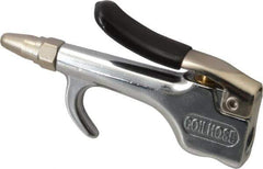 Coilhose Pneumatics - 150 Max psi High Volume Safety Nozzle Thumb Lever Blow Gun - 1/4 NPT Inlet, Chrome Plated Zinc - Exact Tool & Supply