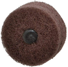 Standard Abrasives - 2" Diam, Medium Mounted Scrubber Buffing Wheel - 3 Ply, Very Fine Grade, 1/4" Shank Diam, 12,000 RPM - Exact Tool & Supply