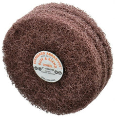 Standard Abrasives - 4" Diam, Medium Mounted Scrubber Buffing Wheel - Exact Tool & Supply