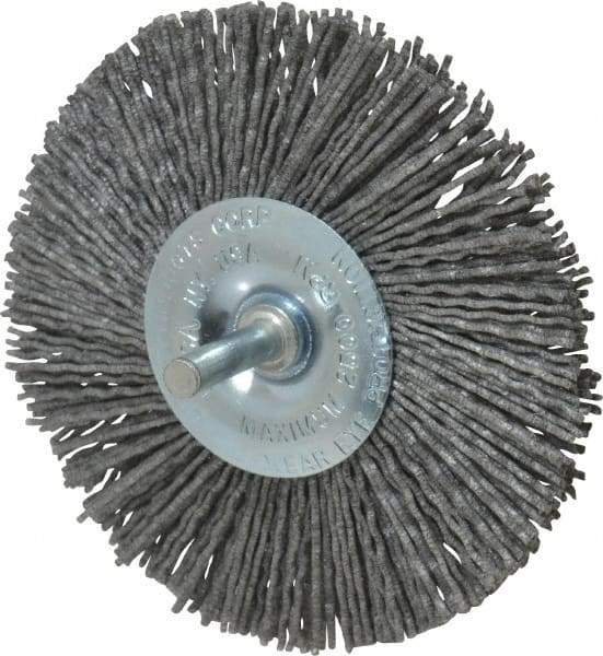 Dico - 4" OD, Crimped Nylon Wheel Brush - 3/8" Face Width - Exact Tool & Supply