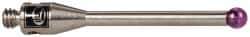 Renishaw - 0.0787 Inch Ball Diameter, Stainless Steel Stem, M2 Thread, Ruby Point Ball Tip CMM Stylus - 0.5512 Inch Working Length, 0.05 Inch Stem Diameter, 0.7874 Inch Overall Length - Exact Tool & Supply