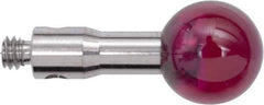 Renishaw - 0.2362 Inch Ball Diameter, Stainless Steel Stem, M2 Thread, Ruby Point Ball Tip CMM Stylus - 0.3937 Inch Working Length, 0.0984 Inch Stem Diameter, 0.3937 Inch Overall Length - Exact Tool & Supply