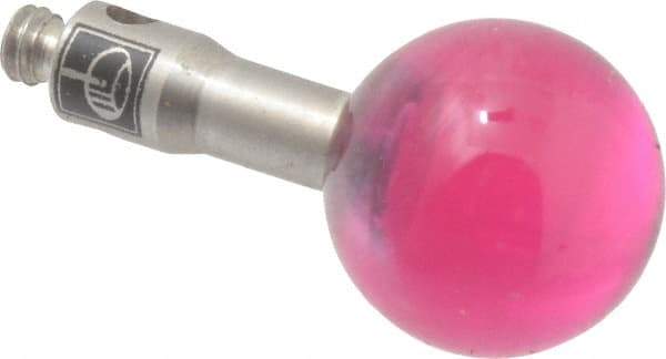Renishaw - 0.315 Inch Ball Diameter, Stainless Steel Stem, M2 Thread, Ruby Point Ball Tip CMM Stylus - 0.4331 Inch Working Length, 0.0984 Inch Stem Diameter, 0.3937 Inch Overall Length - Exact Tool & Supply