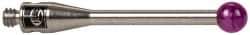 Renishaw - 0.1181 Inch Ball Diameter, Stainless Steel Stem, M2 Thread, Ruby Point Ball Tip CMM Stylus - 0.6693 Inch Working Length, 0.0591 Inch Stem Diameter, 0.7874 Inch Overall Length - Exact Tool & Supply