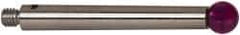 Renishaw - 0.1969 Inch Ball Diameter, Stainless Steel Stem, M3 Thread, Ruby Point Ball Tip CMM Stylus - 1.2205 Inch Working Length, 0.1378 Inch Stem Diameter, 1.2205 Inch Overall Length - Exact Tool & Supply