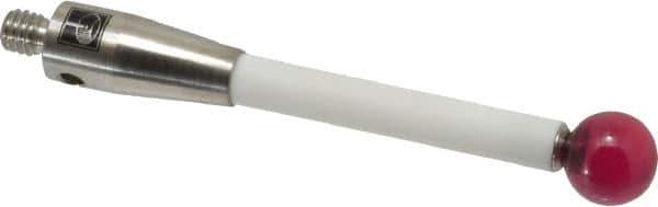 Renishaw - 0.315 Inch Ball Diameter, Ceramic Stem, M4 Thread, Ruby Point Ball Tip CMM Stylus - 1.9685 Inch Working Length, 0.1772 Inch Stem Diameter, 1.9685 Inch Overall Length - Exact Tool & Supply