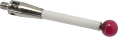 Renishaw - 0.315 Inch Ball Diameter, Ceramic Stem, M4 Thread, Ruby Point Ball Tip CMM Stylus - 1.9685 Inch Working Length, 0.1772 Inch Stem Diameter, 1.9685 Inch Overall Length - Exact Tool & Supply