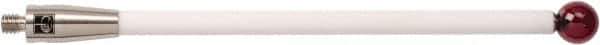 Renishaw - 0.315 Inch Ball Diameter, Ceramic Stem, M4 Thread, Ruby Point Ball Tip CMM Stylus - 3-15/16 Inch Working Length, 0.1772 Inch Stem Diameter, 3-15/16 Inch Overall Length - Exact Tool & Supply