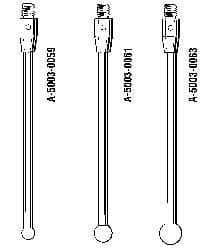 Renishaw - 10 mm Ball Diameter, Carbide Stem, M5 Thread, Ruby Point Ball Tip CMM Stylus - 105 mm Working Length, 6 mm Stem Diameter, 118 mm Overall Length - Exact Tool & Supply
