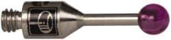 Renishaw - 0.0984 Inch Ball Diameter, Stainless Steel Stem, M2 Thread, Ruby Point Ball Tip CMM Stylus - 0.2559 Inch Working Length, 0.0394 Inch Stem Diameter, 0.3937 Inch Overall Length - Exact Tool & Supply