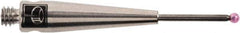 Renishaw - 0.0394 Inch Ball Diameter, Carbide Stem, M2 Thread, Ruby Point Ball Tip CMM Stylus - 0.2756 Inch Working Length, 0.028 Inch Stem Diameter, 0.7874 Inch Overall Length - Exact Tool & Supply