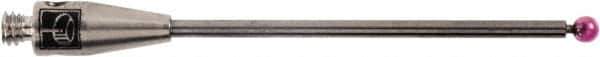 Renishaw - 0.0591 Inch Ball Diameter, Carbide Stem, M2 Thread, Ruby Point Ball Tip CMM Stylus - 0.8858 Inch Working Length, 0.0394 Inch Stem Diameter, 1.1811 Inch Overall Length - Exact Tool & Supply