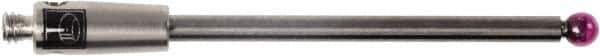 Renishaw - 0.0787 Inch Ball Diameter, Carbide Stem, M2 Thread, Ruby Point Ball Tip CMM Stylus - 0.8858 Inch Working Length, 0.0591 Inch Stem Diameter, 1.1811 Inch Overall Length - Exact Tool & Supply