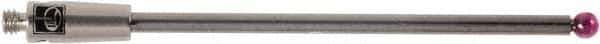 Renishaw - 0.0787 Inch Ball Diameter, Carbide Stem, M2 Thread, Ruby Point Ball Tip CMM Stylus - 1.2795 Inch Working Length, 0.0591 Inch Stem Diameter, 1.5748 Inch Overall Length - Exact Tool & Supply