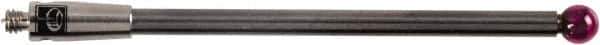 Renishaw - 0.1181 Inch Ball Diameter, Carbide Stem, M2 Thread, Ruby Point Ball Tip CMM Stylus - 1.4567 Inch Working Length, 0.0787 Inch Stem Diameter, 1.5748 Inch Overall Length - Exact Tool & Supply