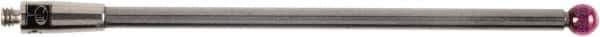 Renishaw - 0.1181 Inch Ball Diameter, Carbide Stem, M2 Thread, Ruby Point Ball Tip CMM Stylus - 1.8504 Inch Working Length, 0.0787 Inch Stem Diameter, 1.9685 Inch Overall Length - Exact Tool & Supply