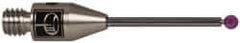 Renishaw - 0.0591 Inch Ball Diameter, Carbide Stem, M3 Thread, Ruby Point Ball Tip CMM Stylus - 1/2 Inch Working Length, 0.0394 Inch Stem Diameter, 0.7874 Inch Overall Length - Exact Tool & Supply