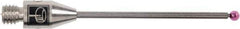 Renishaw - 0.0591 Inch Ball Diameter, Carbide Stem, M3 Thread, Ruby Point Ball Tip CMM Stylus - 0.8858 Inch Working Length, 0.0394 Inch Stem Diameter, 0.7874 Inch Overall Length - Exact Tool & Supply