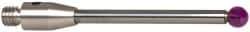 Renishaw - 0.1181 Inch Ball Diameter, Carbide Stem, M3 Thread, Ruby Point Ball Tip CMM Stylus - 0.9449 Inch Working Length, 0.0787 Inch Stem Diameter, 1.1811 Inch Overall Length - Exact Tool & Supply