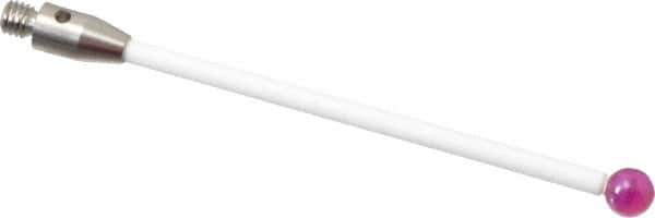 Renishaw - 0.1575 Inch Ball Diameter, Ceramic Stem, M3 Thread, Ruby Point Ball Tip CMM Stylus - 1.811 Inch Working Length, 0.0787 Inch Stem Diameter, 1.9685 Inch Overall Length - Exact Tool & Supply