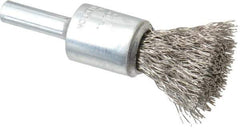 Anderson - 1/2" Brush Diam, Crimped, End Brush - 1/4" Diam Shank, 25,000 Max RPM - Exact Tool & Supply