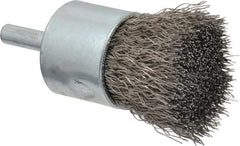 Anderson - 1" Brush Diam, Crimped, End Brush - 1/4" Diam Shank, 22,000 Max RPM - Exact Tool & Supply