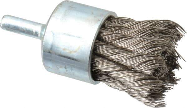 Anderson - 1-1/8" Brush Diam, Knotted, End Brush - 1/4" Diam Shank, 22,000 Max RPM - Exact Tool & Supply