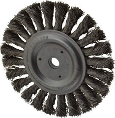 Anderson - 6" OD, 1/2" Arbor Hole, Knotted Stainless Steel Wheel Brush - 1/2" Face Width, 1-7/16" Trim Length, 0.016" Filament Diam, 9,000 RPM - Exact Tool & Supply