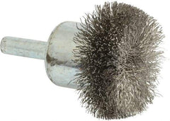 Anderson - 1-1/2" Brush Diam, Crimped, Flared End Brush - 1/4" Diam Shank, 20,000 Max RPM - Exact Tool & Supply