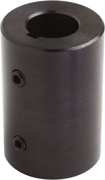 Climax Metal Products - 3/8" Inside x 3/4" Outside Diam, Set Screw Rigid Coupling with Keyway - 1" Long x 3/32" Keyway Width x 3/64" Keyway Depth - Exact Tool & Supply