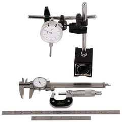 Value Collection - 6 Piece, Machinist Caliper and Micrometer Tool Kit - Exact Tool & Supply