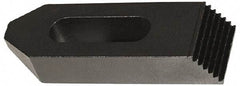 Jergens - 5/8" Stud, Low Carbon Steel, Plain Strap Clamp - 2" Travel, 6" OAL x 1-1/2" Wide x 7/8" High, Black Oxide Finish, Tapered Nose - Exact Tool & Supply