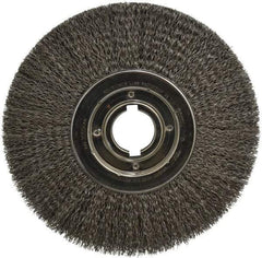 Anderson - 12" OD, 2" Arbor Hole, Crimped Steel Wheel Brush - 1-1/4" Face Width, 3" Trim Length, 0.02" Filament Diam, 3,600 RPM - Exact Tool & Supply