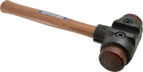 Vaughan Bushnell - 4-1/2 Lb Head 2" Face Rawhide Rawhide Split Head Hammer - Wood Handle - Exact Tool & Supply