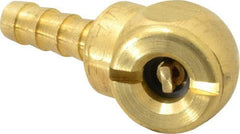 Acme - Open Check Brass Air Chuck - Ball Foot Chuck, 1/4 Barbed - Exact Tool & Supply