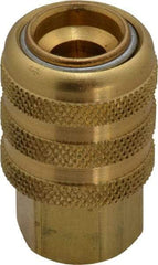 Acme - Open Check Brass Air Chuck - Lock On Chuck, 1/4 FPT - Exact Tool & Supply