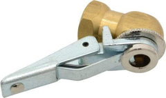 Acme - Open Check Brass/Steel Air Chuck - Ball Foot with Clip Chuck, 1/4 FPT - Exact Tool & Supply