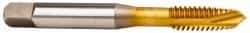 OSG - 5/16-18 UNC, 3 Flute, TiN Finish, Vanadium High Speed Steel Spiral Point Tap - Plug Chamfer, Right Hand Thread, 2-23/32" OAL, 1-1/8" Thread Length, 0.318" Shank Diam, 3B Class of Fit - Exact Tool & Supply