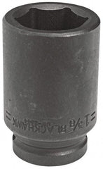 Blackhawk by Proto - 3/4" Drive 1-1/8" Deep Impact Socket - 6 Points, 3-1/4" OAL - Exact Tool & Supply
