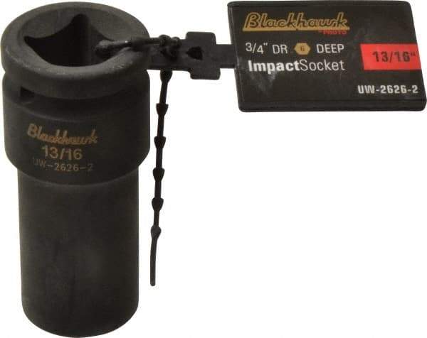Blackhawk by Proto - 3/4" Drive 13/16" Deep Impact Socket - 6 Points, 3-1/4" OAL - Exact Tool & Supply