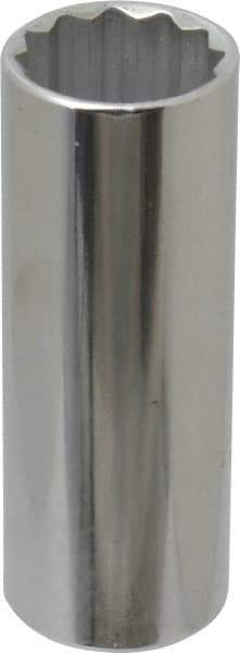 Proto - 1/2" Drive, Deep Hand Socket - 12 Points, 3-1/4" OAL, Chrome Finish - Exact Tool & Supply
